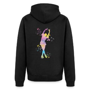 Eiskunstläufer Schlittschuhlaufen Eiskunstlauf - Unisex Premium Bio Zip Hoodie - Schwarz - Hinten - Nico (187cm)