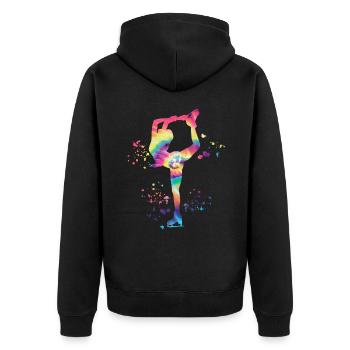 Eiskunstläufer Schlittschuhlaufen Eiskunstlauf - Unisex Premium Bio Zip Hoodie - Schwarz - Hinten - Nico (187cm)