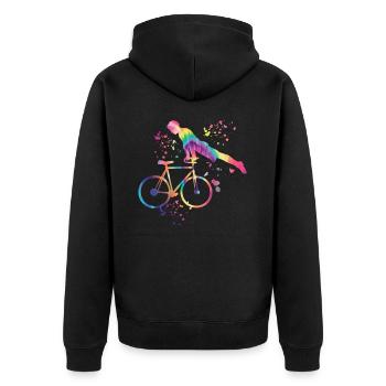Artistic Cycling Artistic Cyclist - Unisex Premium Organic Zip Hoodie - black - Back - Nico (187cm)