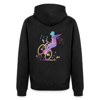 Artistic Cycling Artistic Cyclist - Unisex Premium Organic Zip Hoodie - black - Back - Nico (187cm)