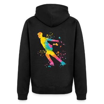 Eiskunstläufer Schlittschuhlaufen Eiskunstlauf - Unisex Premium Bio Zip Hoodie - Schwarz - Hinten - Nico (187cm)