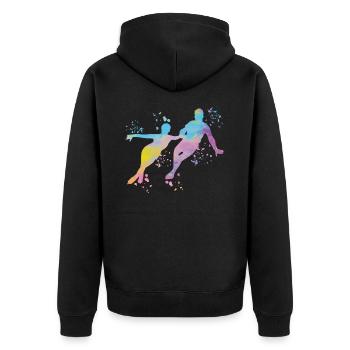 Eiskunstläufer Schlittschuhlaufen Eiskunstlauf - Unisex Premium Bio Zip Hoodie - Schwarz - Hinten - Nico (187cm)