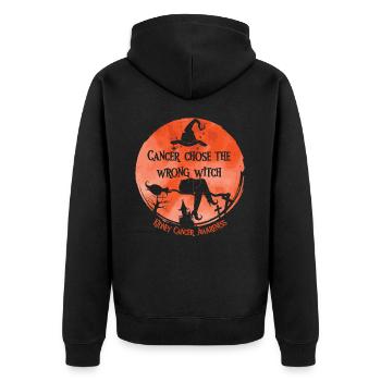 Cancer Orange Sorcière Cancer du rein - Veste à capuche bio Premium Unisexe - noir - Dos - Nico (187cm)