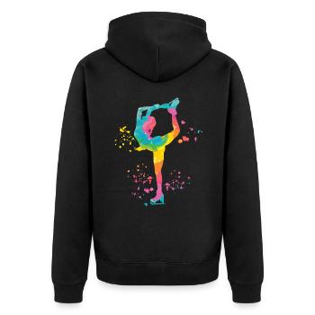 Eiskunstläufer Schlittschuhlaufen Eiskunstlauf - Unisex Premium Bio Zip Hoodie - Schwarz - Hinten - Nico (187cm)