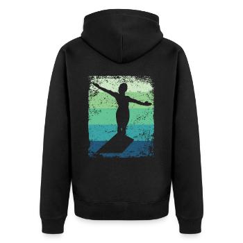 Synchronized Water Diver High Diver - Unisex Premium Organic Zip Hoodie - black - Back - Nico (187cm)