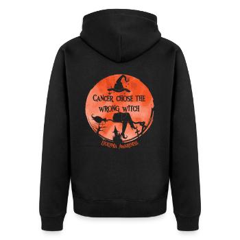 Cancer Witch Orange Leukemia Awareness - Unisex Premium Organic Zip Hoodie - black - Back - Nico (187cm)