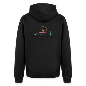 Gymnaste avec bande de gymnastique rythmique - Veste à capuche bio Premium Unisexe - noir - Dos - Nico (187cm)