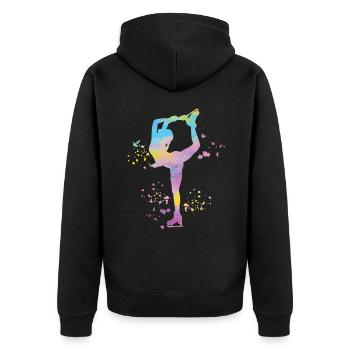 Eiskunstläufer Schlittschuhlaufen Eiskunstlauf - Unisex Premium Bio Zip Hoodie - Schwarz - Hinten - Nico (187cm)