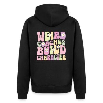 Weird Coaches Form Character Trainers - Unisex Premium Organic Zip Hoodie - black - Back - Nico (187cm)