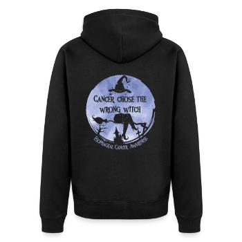 Krebs Hexe Immergrün Speiseröhre - Unisex Premium Bio Zip Hoodie - Schwarz - Hinten - Nico (187cm)