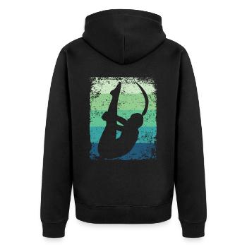 Synchronized Water Diver High Diver - Unisex Premium Organic Zip Hoodie - black - Back - Nico (187cm)