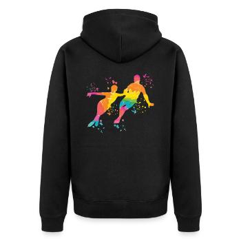 Eiskunstläufer Schlittschuhlaufen Eiskunstlauf - Unisex Premium Bio Zip Hoodie - Schwarz - Hinten - Nico (187cm)