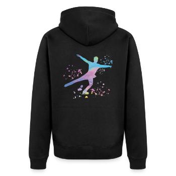 Eiskunstläufer Schlittschuhlaufen Eiskunstlauf - Unisex Premium Bio Zip Hoodie - Schwarz - Hinten - Nico (187cm)