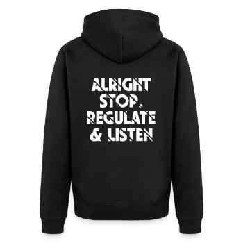 Arrêtez de réguler et d’écouter Enseignant - Veste à capuche bio Premium Unisexe - noir - Dos - Nico (187cm)