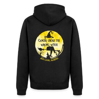 Crabe Sorcière Jaune Os Cancer Awarenes - Veste à capuche bio Premium Unisexe - noir - Dos - Nico (187cm)