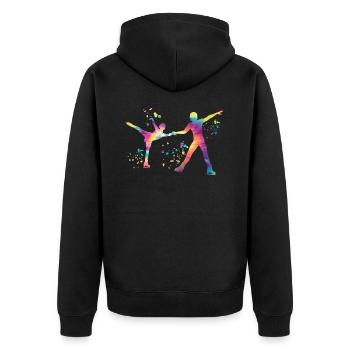 Eiskunstläufer Schlittschuhlaufen Eiskunstlauf - Unisex Premium Bio Zip Hoodie - Schwarz - Hinten - Nico (187cm)