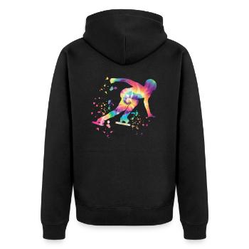 Patineur de vitesse Athlète Patinage de vitesse - Veste à capuche bio Premium Unisexe - noir - Dos - Nico (187cm)