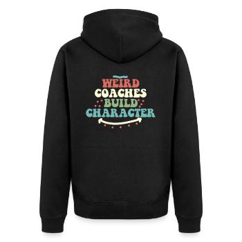 Weird Coaches Form Character Trainers - Unisex Premium Organic Zip Hoodie - black - Back - Nico (187cm)