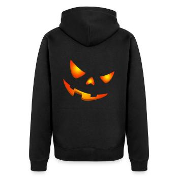 Happy Halloween Pumpkin Face - Unisex Premium Organic Zip Hoodie - black - Back - Nico (187cm)