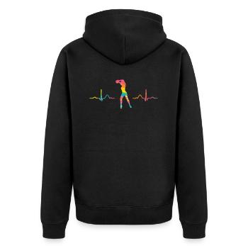 Gymnaste avec gymnastique rythmique avec ballon - Veste à capuche bio Premium Unisexe - noir - Dos - Nico (187cm)