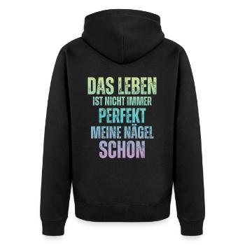 La vie n’est pas toujours parfaite Manucure - Veste à capuche bio Premium Unisexe - noir - Dos - Nico (187cm)