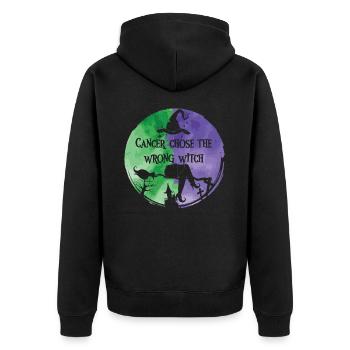 Cancer Witch Green Violet Anal Cancer - Unisex Premium Organic Zip Hoodie - black - Back - Nico (187cm)