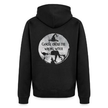 Krebs Hexe Graues Gehirn Krebs - Unisex Premium Bio Zip Hoodie - Schwarz - Hinten - Nico (187cm)