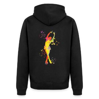 Eiskunstläufer Schlittschuhlaufen Eiskunstlauf - Unisex Premium Bio Zip Hoodie - Schwarz - Hinten - Nico (187cm)