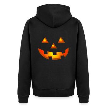 Happy Halloween Pumpkin Face - Unisex Premium Organic Zip Hoodie - black - Back - Nico (187cm)