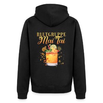 Groupe sanguin Mai Tai Enterrement de vie de jeune fille Barman - Veste à capuche bio Premium Unisexe - noir - Dos - Nico (187cm)