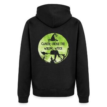 Cancer Witch Linden Lymphoma Awareness - Unisex Premium Organic Zip Hoodie - black - Back - Nico (187cm)