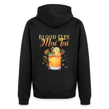 Groupe sanguin Mai Tai Enterrement de vie de jeune fille Barman - Veste à capuche bio Premium Unisexe - noir - Dos - Nico (187cm)