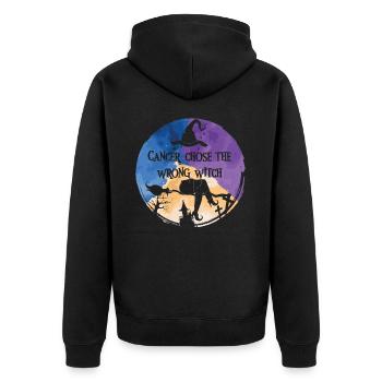 Cancer Sorcière Calendula Cancer de la vessie - Veste à capuche bio Premium Unisexe - noir - Dos - Nico (187cm)