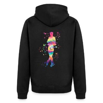 Eiskunstläufer Schlittschuhlaufen Eiskunstlauf - Unisex Premium Bio Zip Hoodie - Schwarz - Hinten - Nico (187cm)