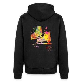 Eiskunstläufer Schlittschuhlaufen Eiskunstlauf - Unisex Premium Bio Zip Hoodie - Schwarz - Hinten - Nico (187cm)