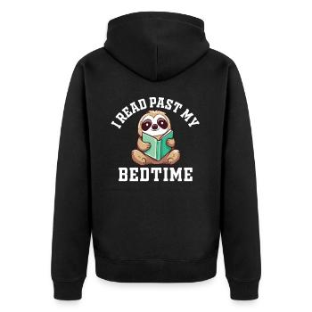 Je lis après le coucher lire paresseux - Veste à capuche bio Premium Unisexe - noir - Dos - Nico (187cm)
