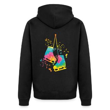 Eiskunstläufer Schlittschuhlaufen Eiskunstlauf - Unisex Premium Bio Zip Hoodie - Schwarz - Hinten - Nico (187cm)
