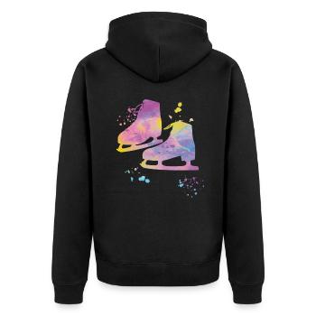 Eiskunstläufer Schlittschuhlaufen Eiskunstlauf - Unisex Premium Bio Zip Hoodie - Schwarz - Hinten - Nico (187cm)