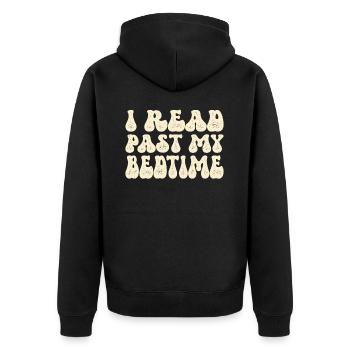 Library Book Lover Reading Bookworm - Unisex Premium Organic Zip Hoodie - black - Back - Nico (187cm)