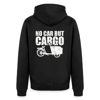 Pas une voiture, mais un vélo cargo - Veste à capuche bio Premium Unisexe - noir - Dos - Nico (187cm)