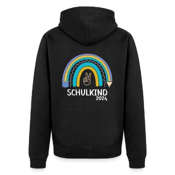 Début des inscriptions scolaires enfant 2024 - Veste à capuche bio Premium Unisexe - noir - Dos - Nico (187cm)