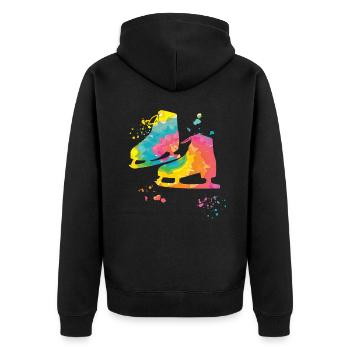 Eiskunstläufer Schlittschuhlaufen Eiskunstlauf - Unisex Premium Bio Zip Hoodie - Schwarz - Hinten - Nico (187cm)