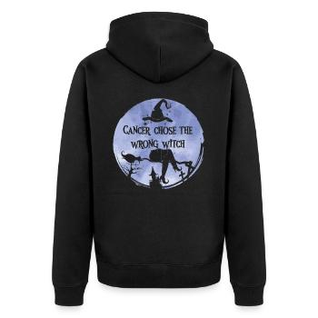 Cancer Sorcière Pervenche Œsophage - Veste à capuche bio Premium Unisexe - noir - Dos - Nico (187cm)