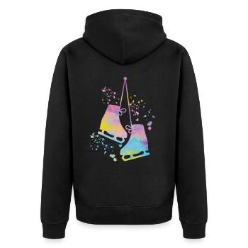 Eiskunstläufer Schlittschuhlaufen Eiskunstlauf - Unisex Premium Bio Zip Hoodie - Schwarz - Hinten - Nico (187cm)