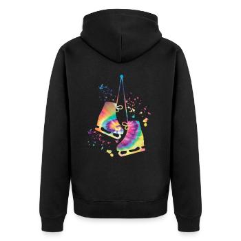 Eiskunstläufer Schlittschuhlaufen Eiskunstlauf - Unisex Premium Bio Zip Hoodie - Schwarz - Hinten - Nico (187cm)