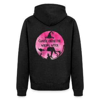 Cancer Sorcière Rose Cancer du sein - Veste à capuche bio Premium Unisexe - noir - Dos - Nico (187cm)