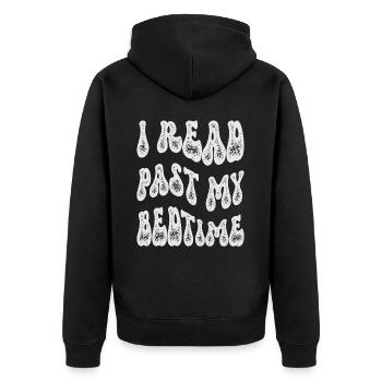 Library Book Lover Reading Bookworm - Unisex Premium Organic Zip Hoodie - black - Back - Nico (187cm)