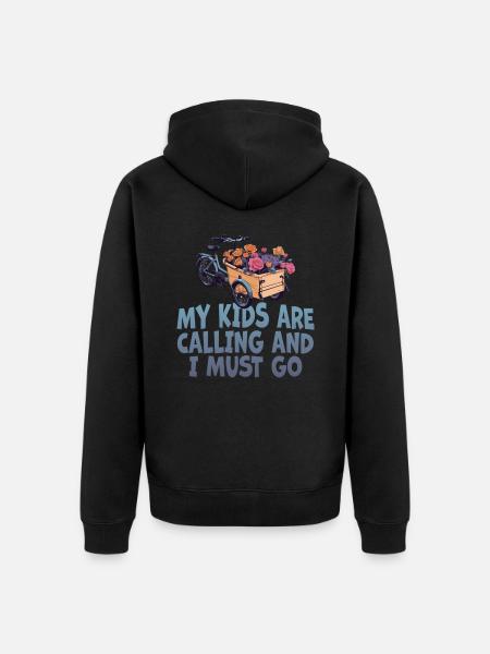 My kids call Cargo Cargobike - Unisex Premium Organic Zip Hoodie - black