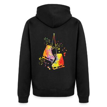 Eiskunstläufer Schlittschuhlaufen Eiskunstlauf - Unisex Premium Bio Zip Hoodie - Schwarz - Hinten - Nico (187cm)
