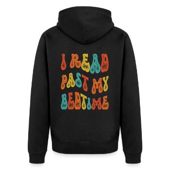 Library Book Lover Reading Bookworm - Unisex Premium Organic Zip Hoodie - black - Back - Nico (187cm)
